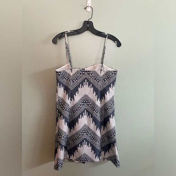 Anthropologie Hutch Naomi Blue White Ikat Print Button Front Mini Dress SZ 8 - Picture 6 of 7